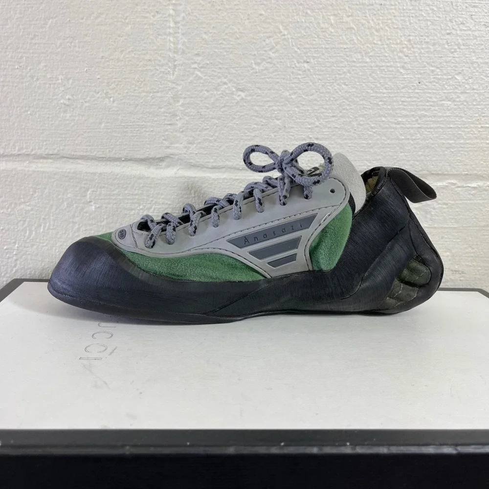 Five Ten Anasazi Mesa Climbing Shoes Green Gray Lace Up Men's Size 10 US/9 UK